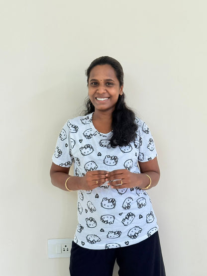 Premium quality - Women's Feeding tshirt - SPECIAL COMBO - White kitten