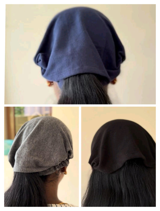 Super saver pack - Unisex Helmet cap Free size - (Black, Ash grey and Navy)