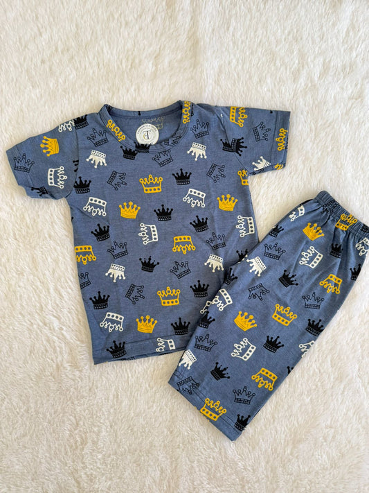 Kids Wear - Unisex Pyjama sets with 3/4th pant - King saala