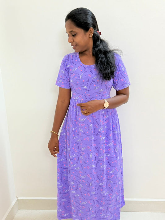 Women's Non feeding Lounge wear - TCLN05 - Mauve leaves