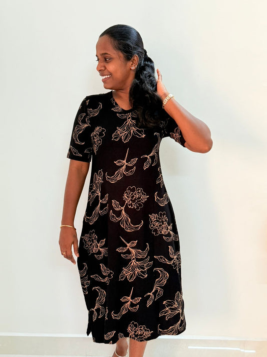 2 in 1 Lounge KURTAAS / Long polo dress - Black Gold carneez