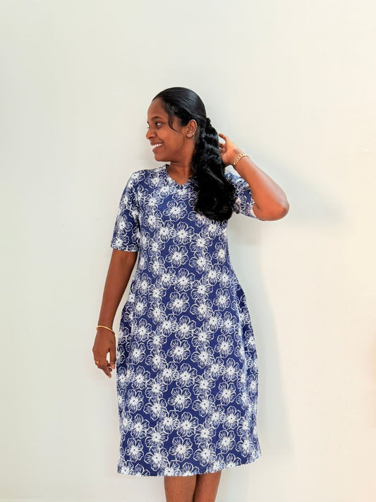 2 in 1 Lounge KURTAAS / Long polo dress - Royal Hibiscus
