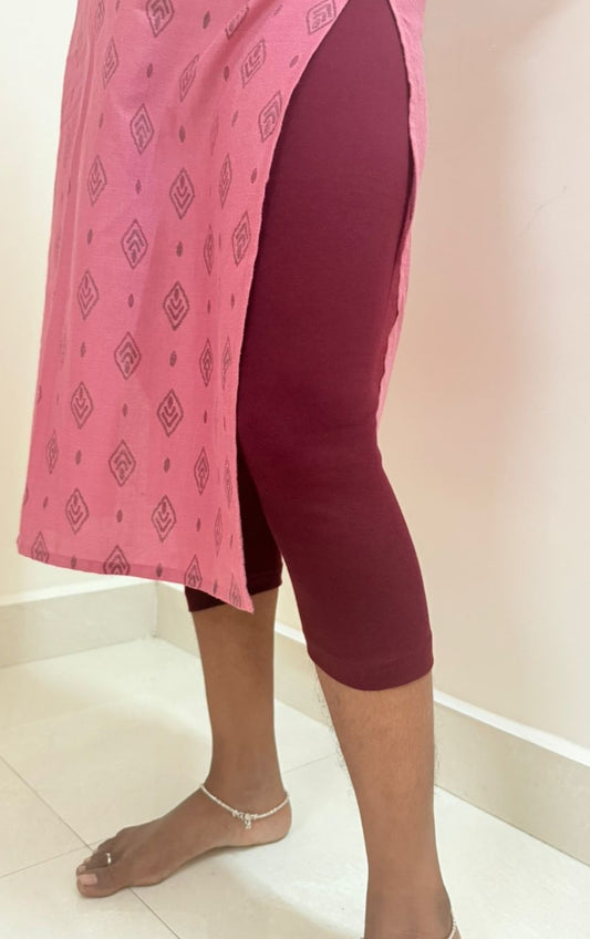 Calf length leggings - Maroon