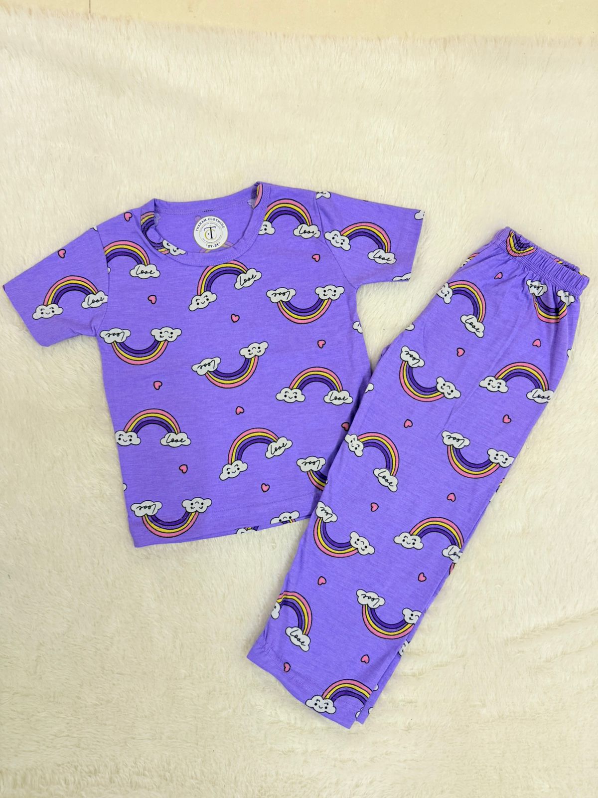 Premium quality - Kids Wear - Unisex Pyjama sets  - Unicorn Rainbow Pant set