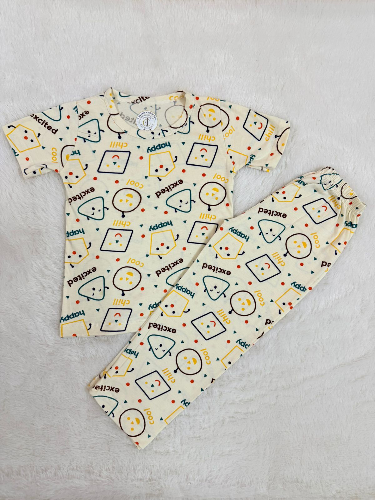 Kids Wear - Unisex Pyjama sets  - Happy Happy Pant set