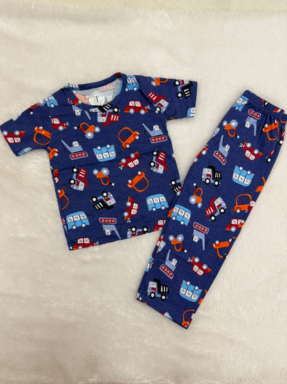 Kids Wear - Unisex Pyjama sets  - Racing  Pant set