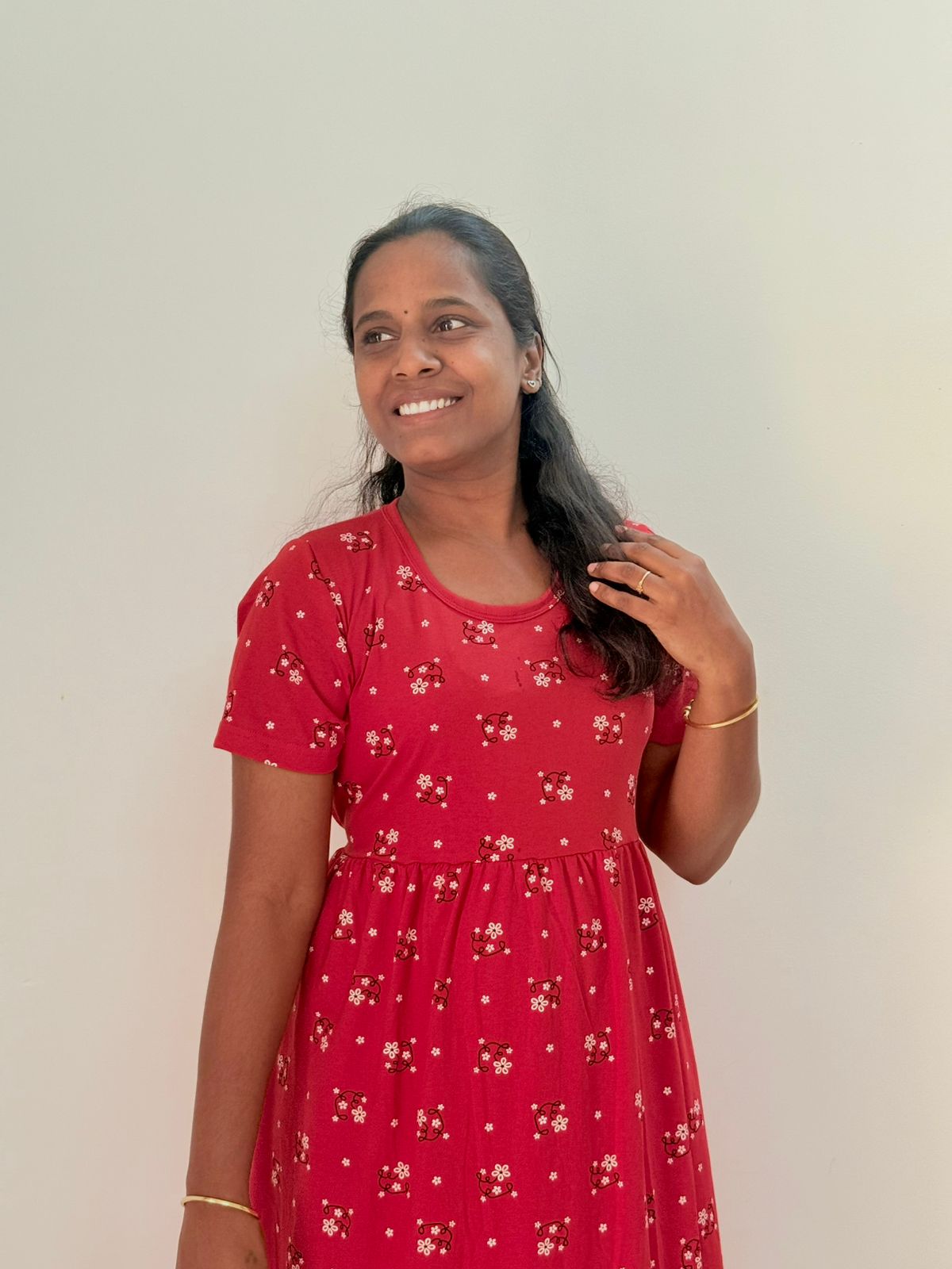 Premium - Women's Non feeding Lounge wear - TCMN05 - Red floraa