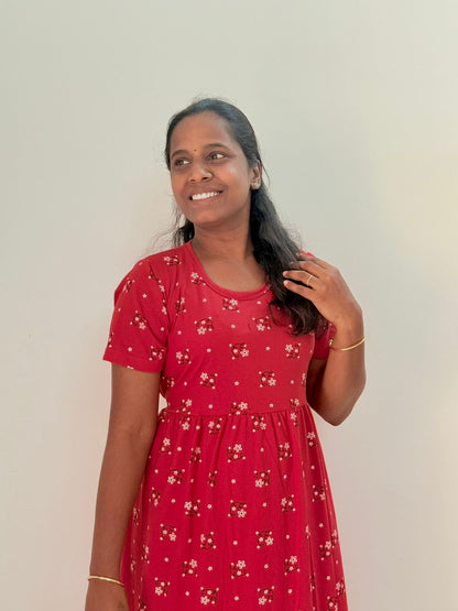 Premium - Women's Non feeding Lounge wear - TCMN05 - Red floraa