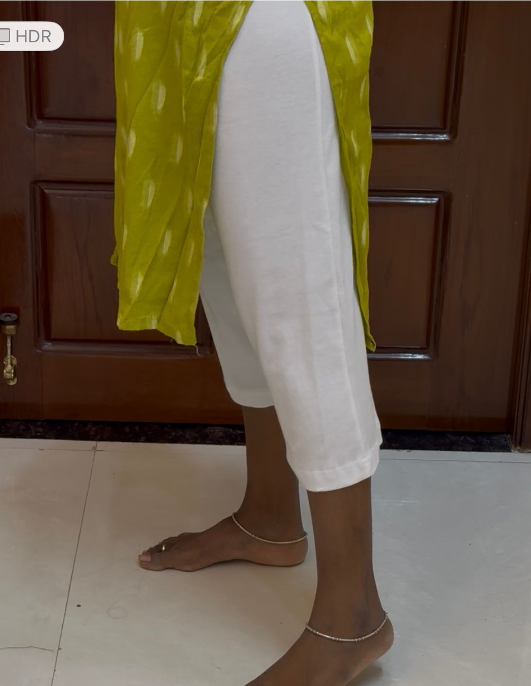 Prebooking - Women's Half length Straight pant - White