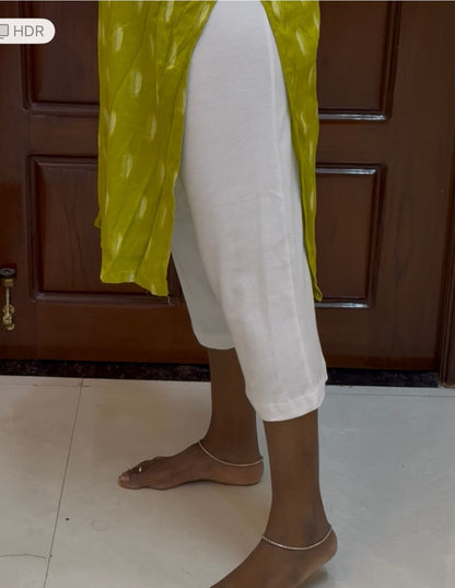 Prebooking - Women's Half length Straight pant - White