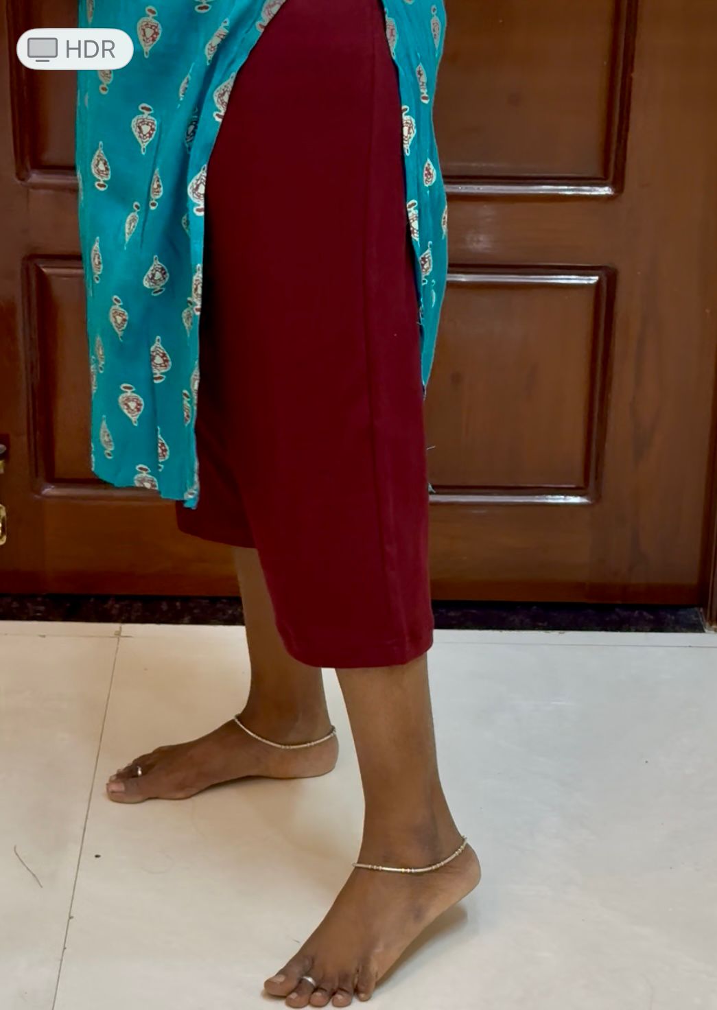 Prebooking - Women's Half length Straight pant - Maroon