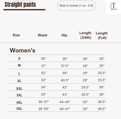 Prebooking - Women's Half length Straight pant - Black