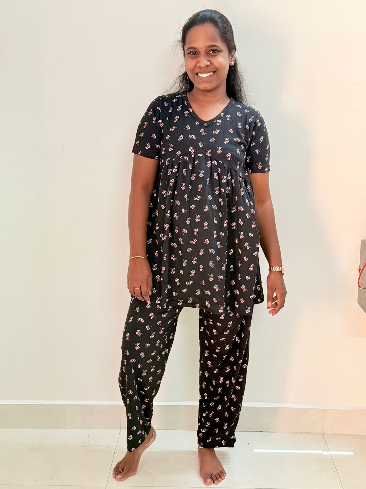 Women's Curvy peplum coord set - Peplum Black current