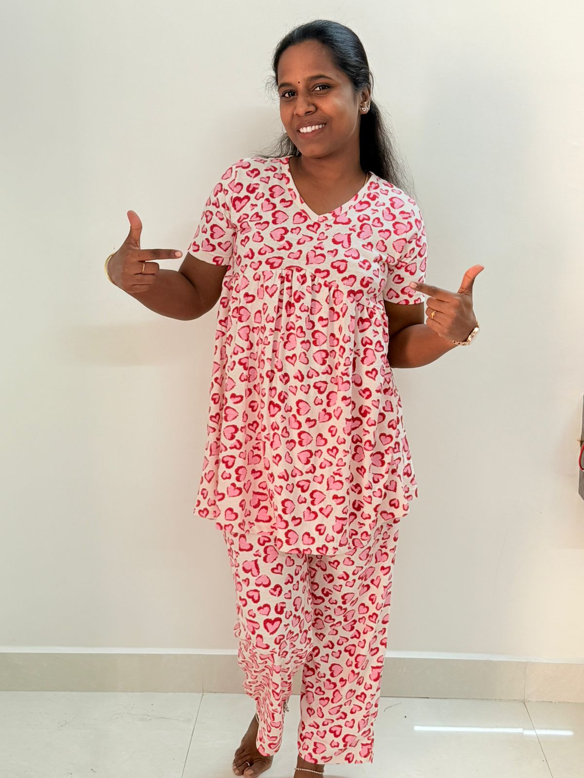 Women's Curvy peplum coord set - Peplum Hearty pops