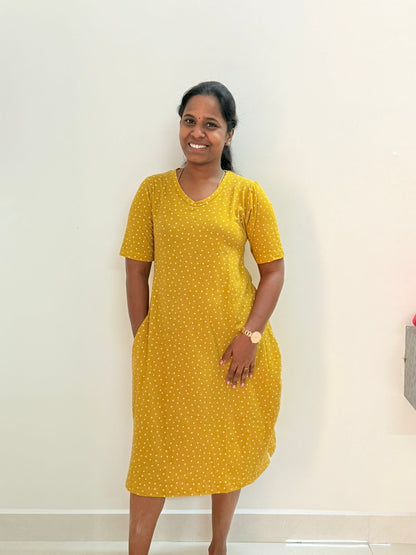 Printed long polo - Lime Polk