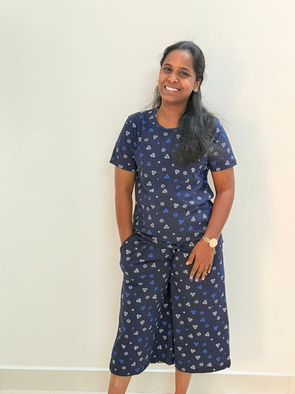 Women's 3/4 th Palazzo coord set - Cool Spiral coords