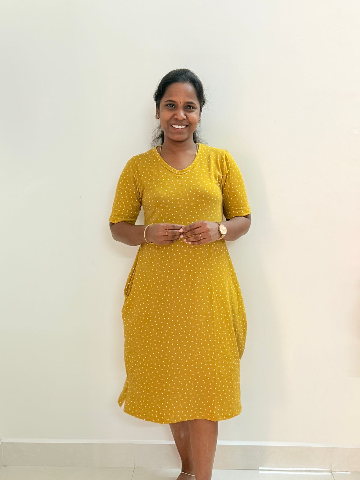 Printed long polo - Lime Polk