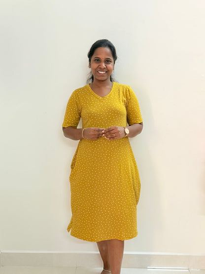 Printed long polo - Lime Polk