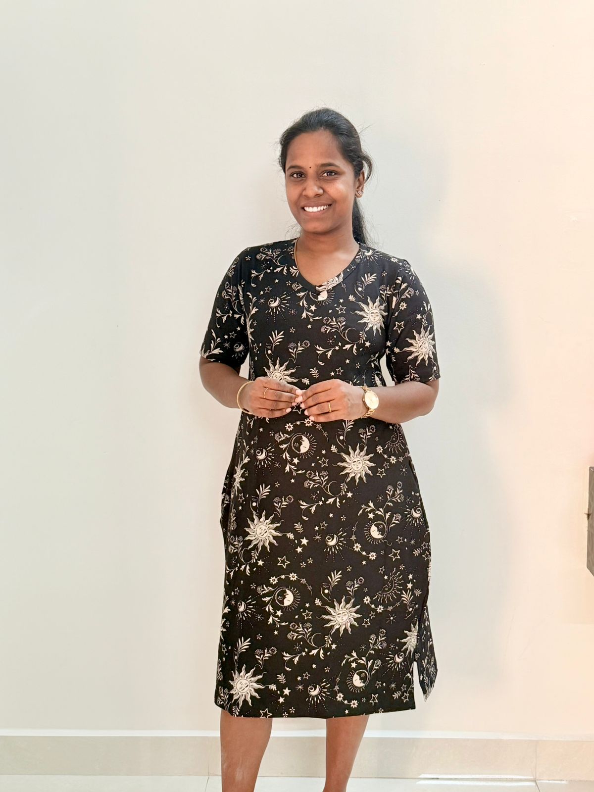 Printed long polo - Dark Sun Shine