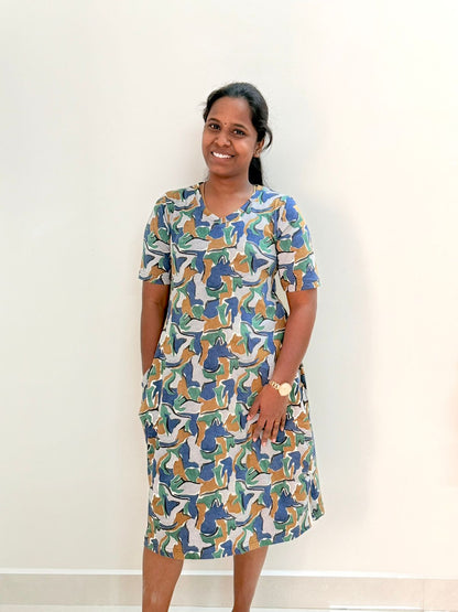 Printed long polo - Rainbow cut