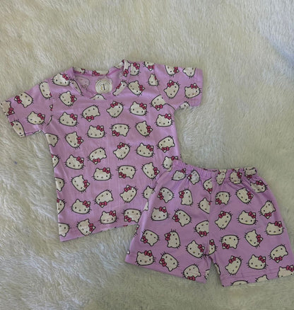 Kids Wear - Unisex Coord sets - Kitty com coords set