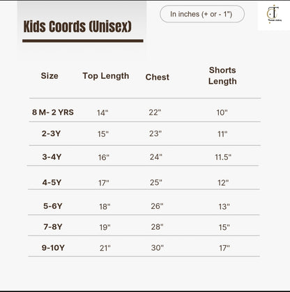 Kids Wear - Unisex Coord sets - Gold coin coords set