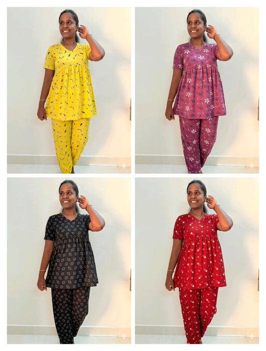 Defective piece - Single piece Women's Curvy peplum coord set - Random colour (Image is just for reference)