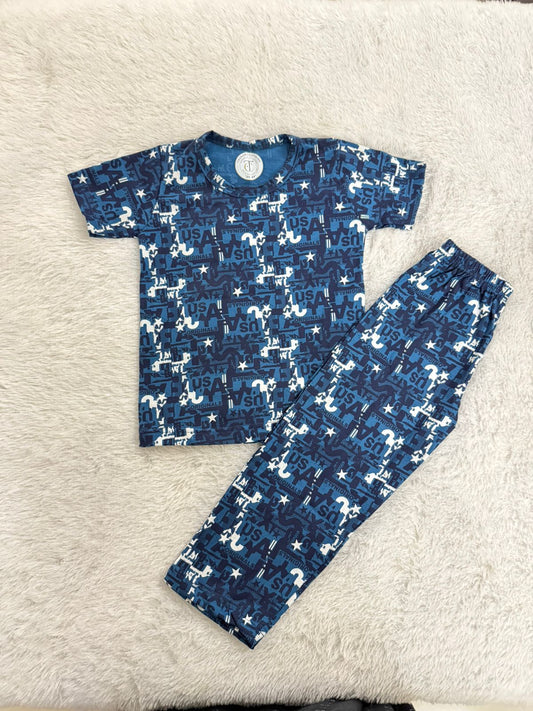 Kids Wear - Unisex Pyjama set - Royal star