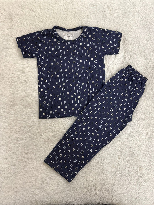 Kids Wear - Unisex Pyjama set - Alpha blue