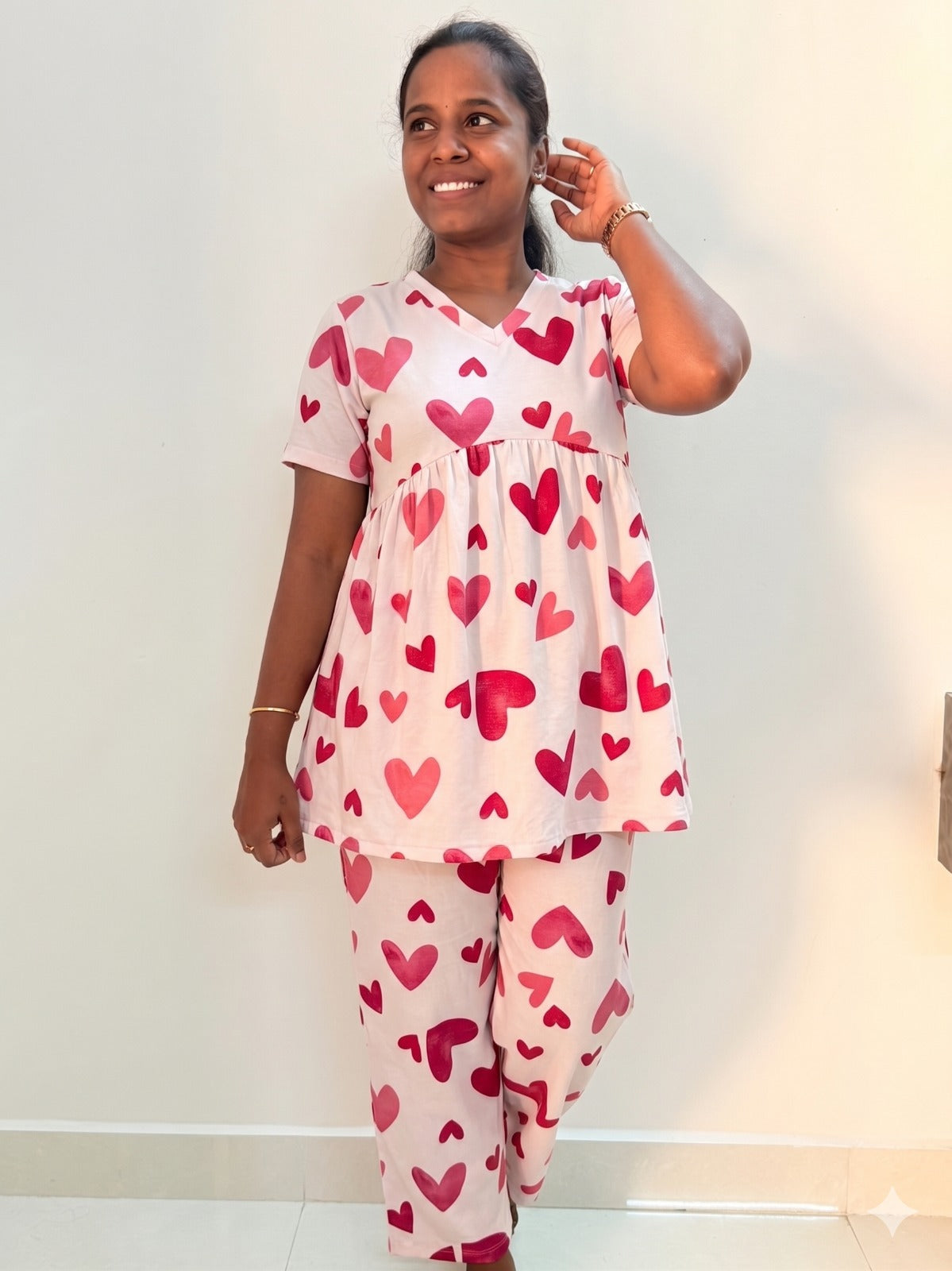 Premium Women's Curvy peplum coord set - Baby heartin