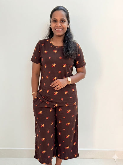 Prebooking** - Premium Women's 3/4 th Palazzo coord set - Mushroom palazzo coords