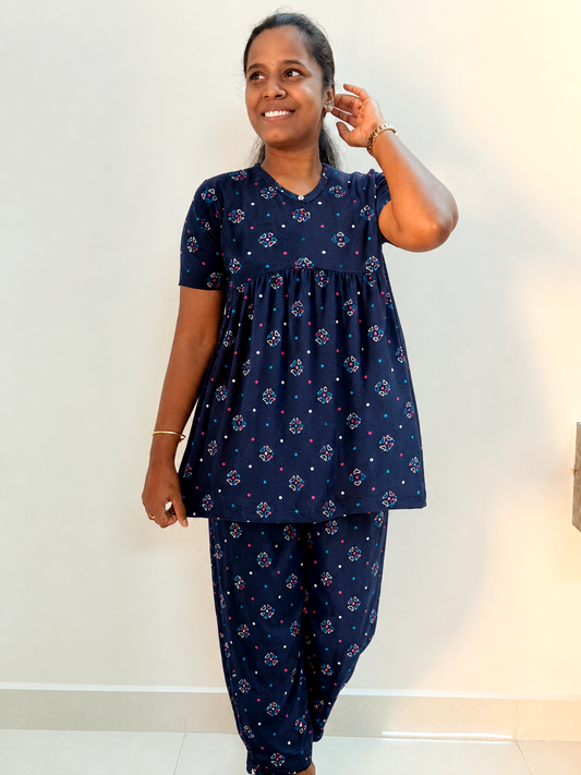 *Ready to dispatch* - Premium Women's Curvy peplum coord set - Navy rangol peplum coords