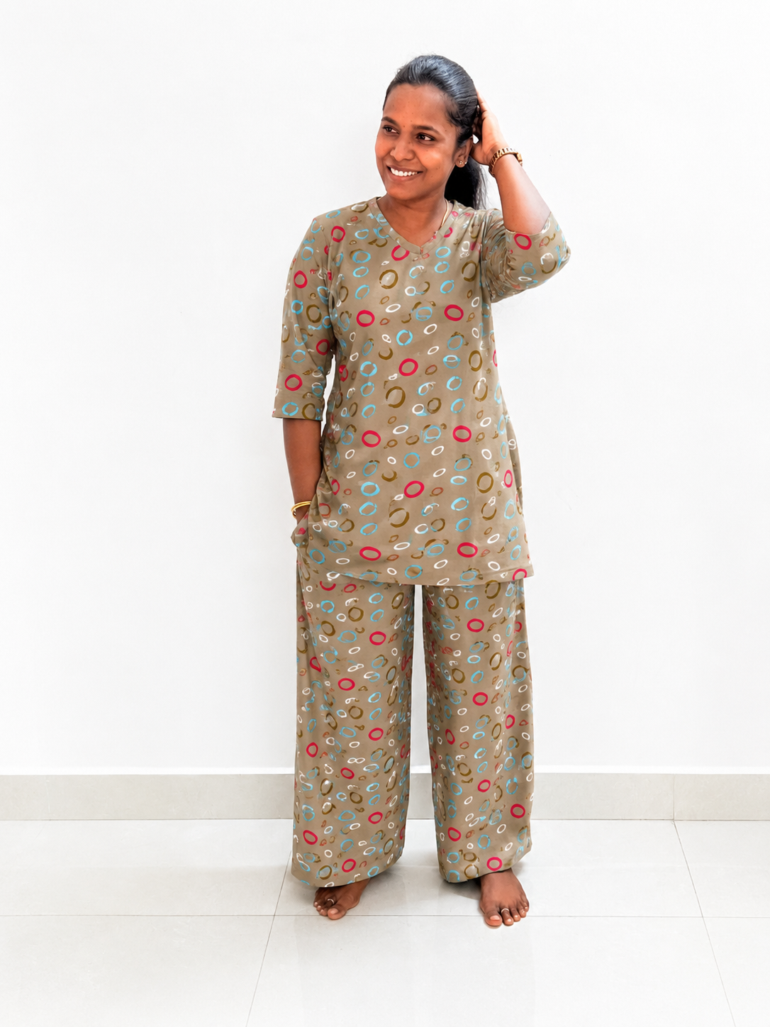 *PREBOOKING* - Women's Kurthi night set - Golden rings