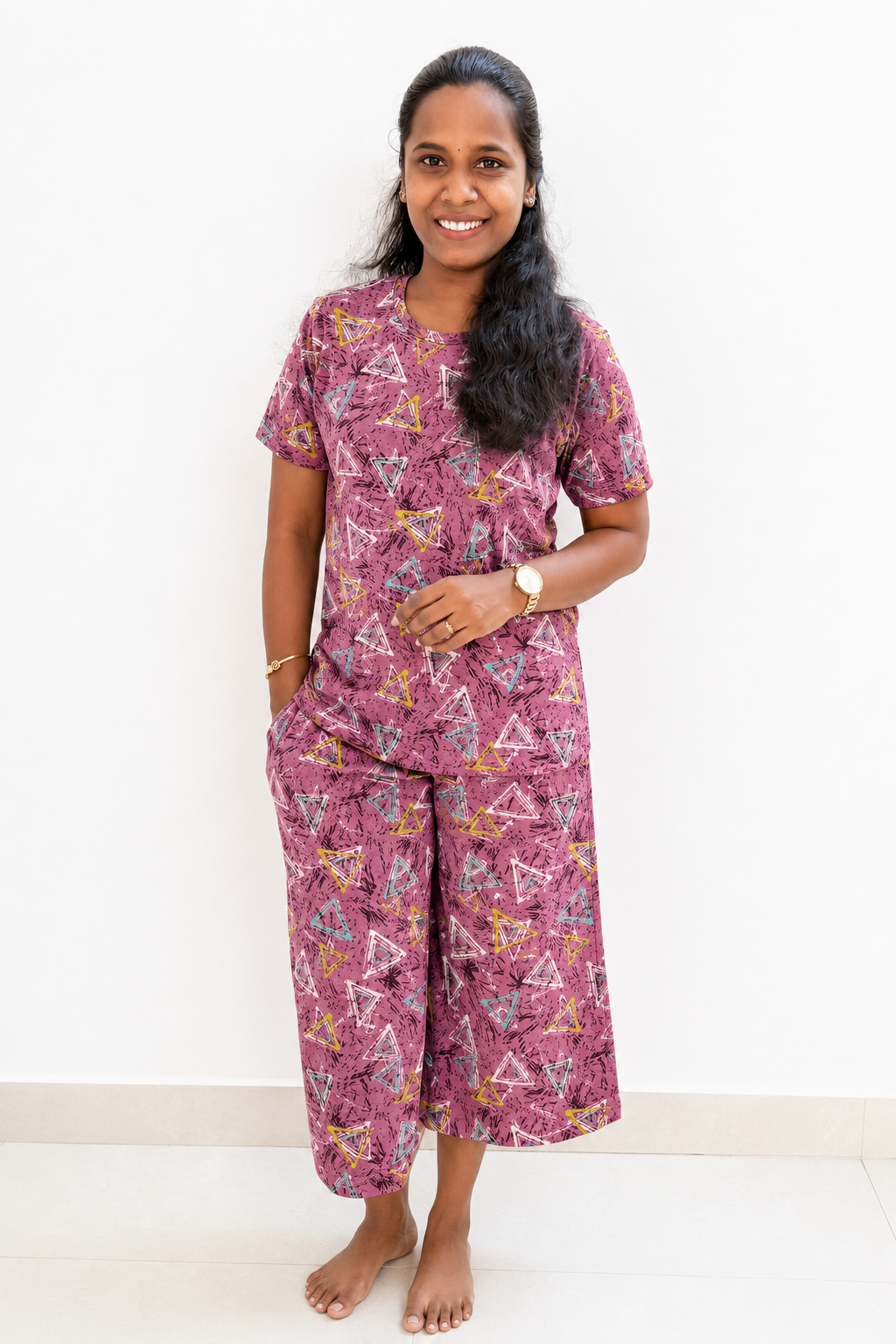 *PREBOOKING* - Women's 3/4 th Palazzo coord set - Pink celebration palazzo coords