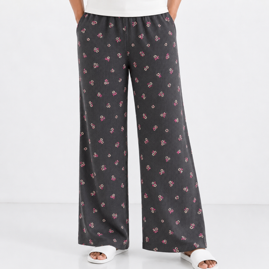 *READY TO DISPATCH * - STRETCHABLE Women's Printed Palazzo pant Full pant - Grey pop palazzo pant