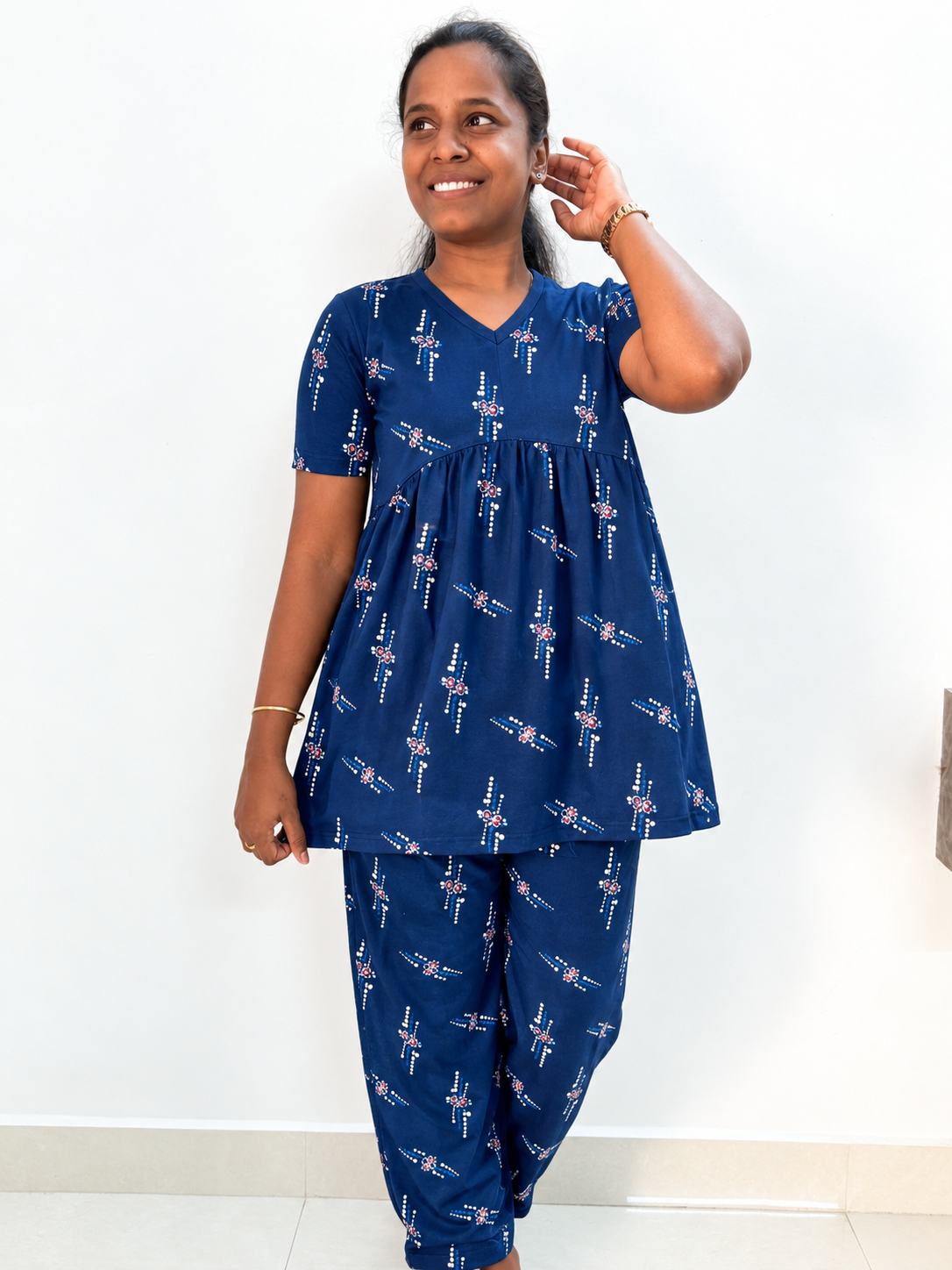 *PREBOOKING * - Premium Women's Curvy peplum coord set - Royal triples peplum coords