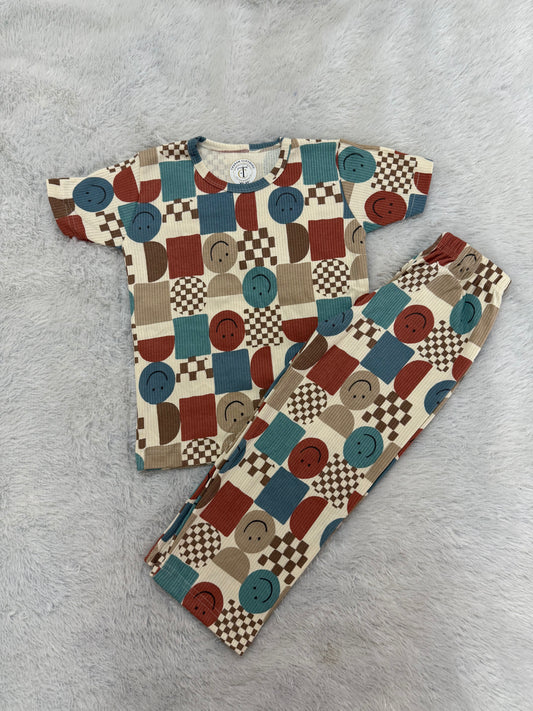 *READY TO DISPATCH* - Kids Wear - Unisex Pyjama set - Multi smiley
