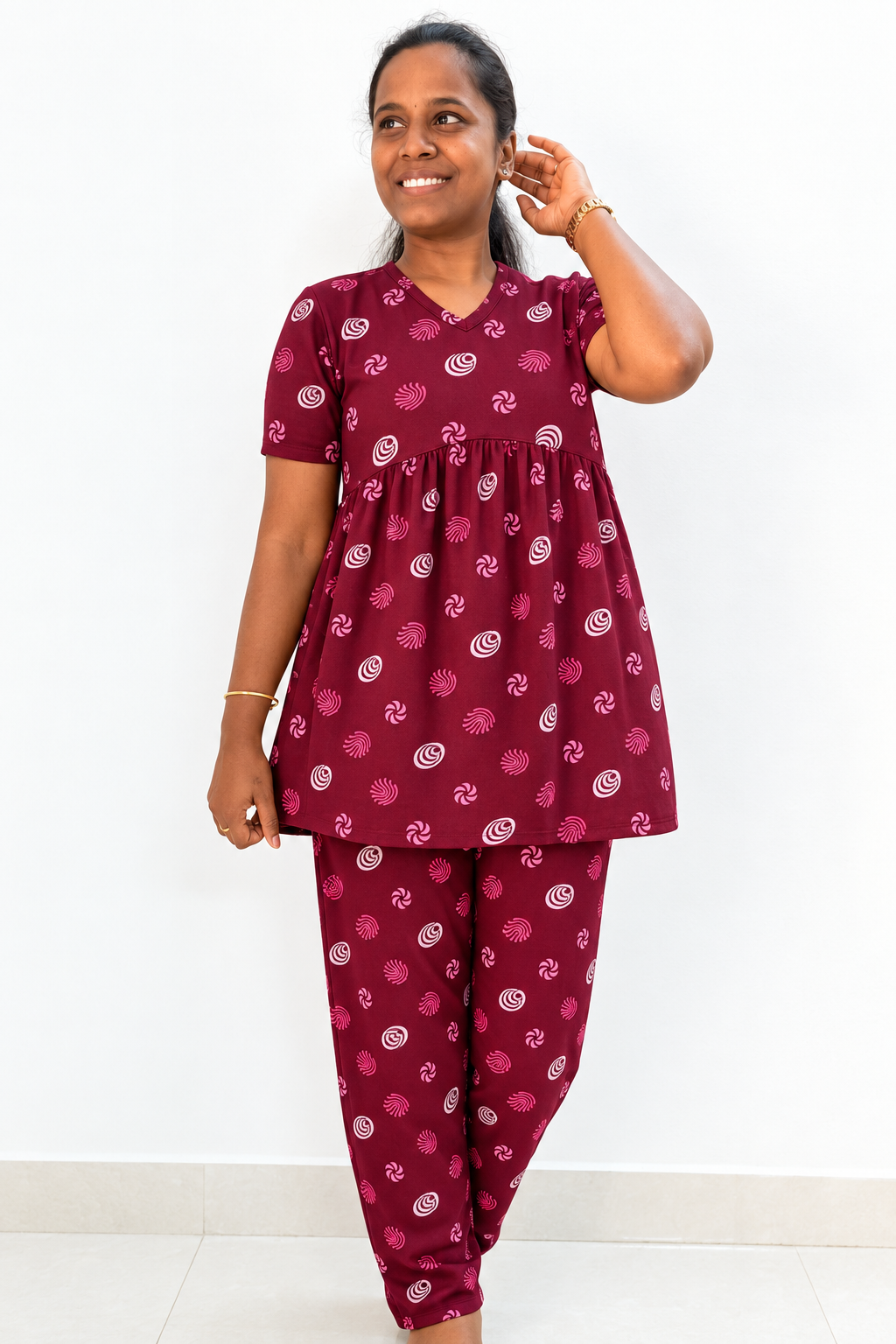 *READY TO DISPATCH* - Premium Women's Curvy peplum coord set - Kum kum rings curvy peplum
