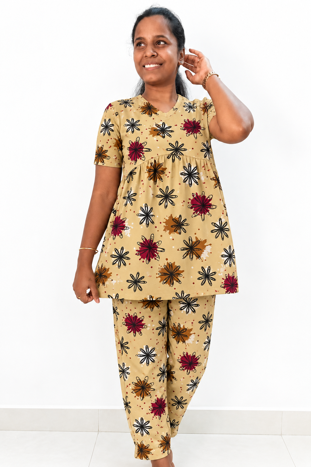 *PREBOOKING* - Premium Women's Curvy peplum coord set - Creamy cracks curvy peplum