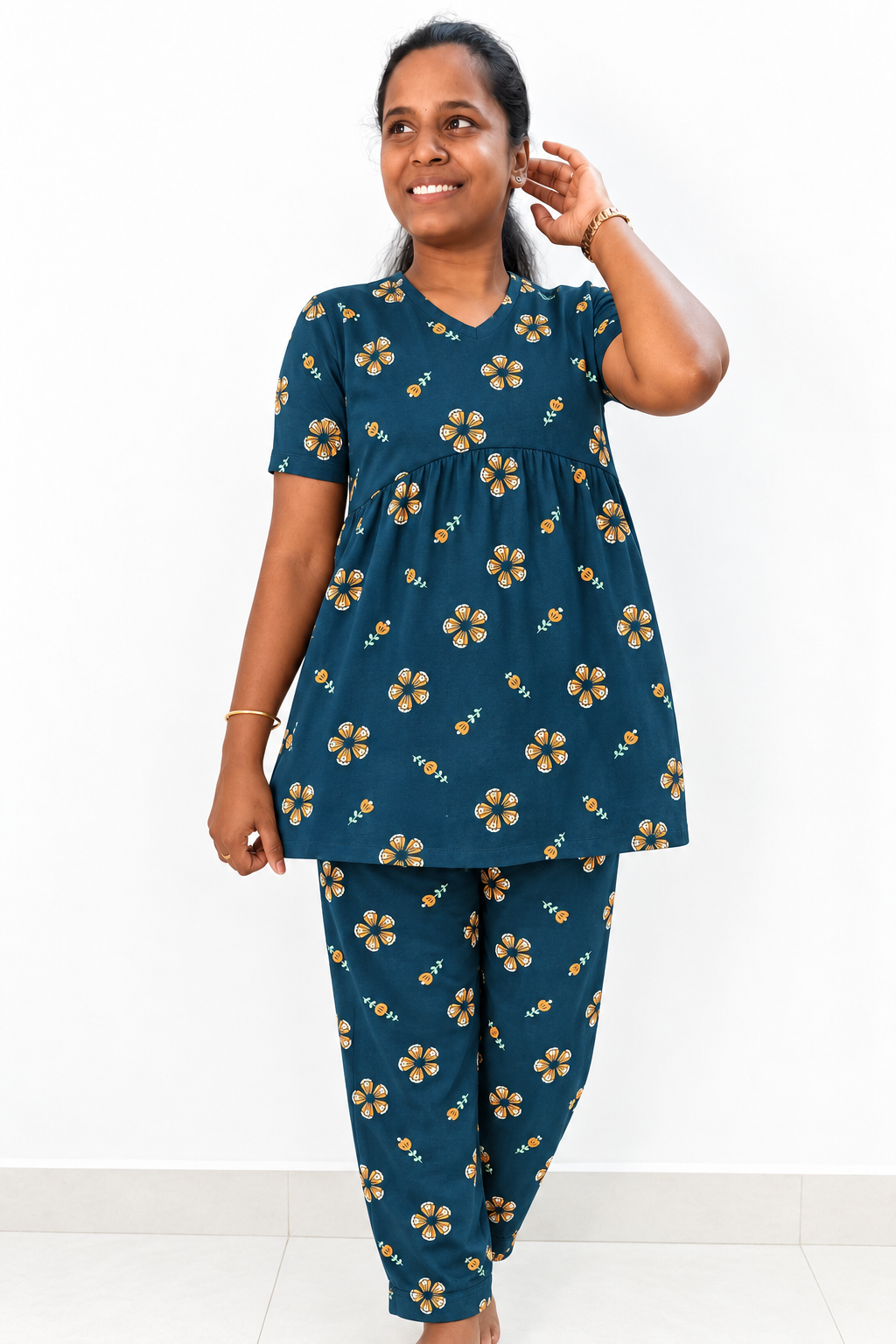 *PREBOOKING* - Premium Women's Curvy peplum coord set - Mayil green pop curvy peplum