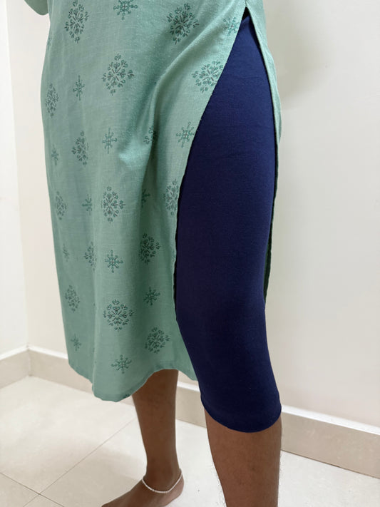 Calf length leggings - Navy blue