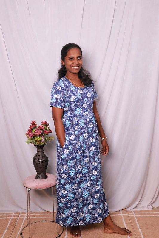 Women's Non feeding Lounge wear - TCGN04 - Royal blue carnees