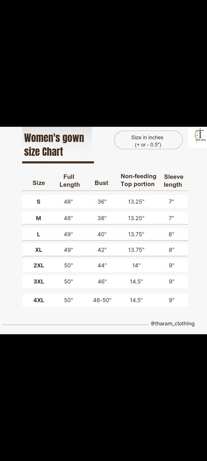 Premium - Women's Non feeding Lounge wear - TCMN06 - Milk chocolate flowers