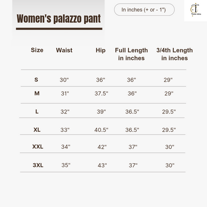 Women's Palazzo pant - Ash navy (CHOOSE : Full length or 3/4th)