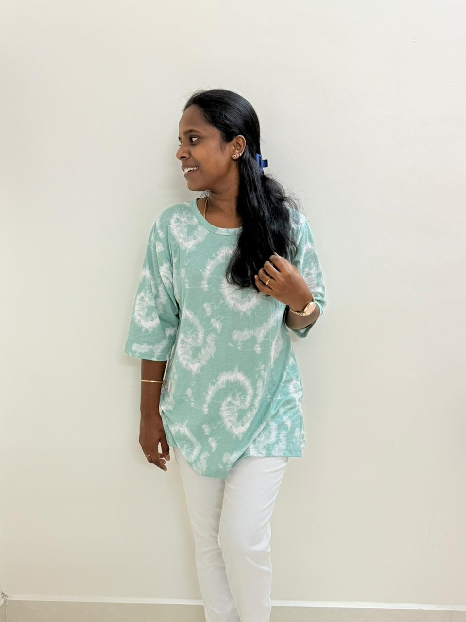 Women's Short Kur'TEES' - Mint Cloud