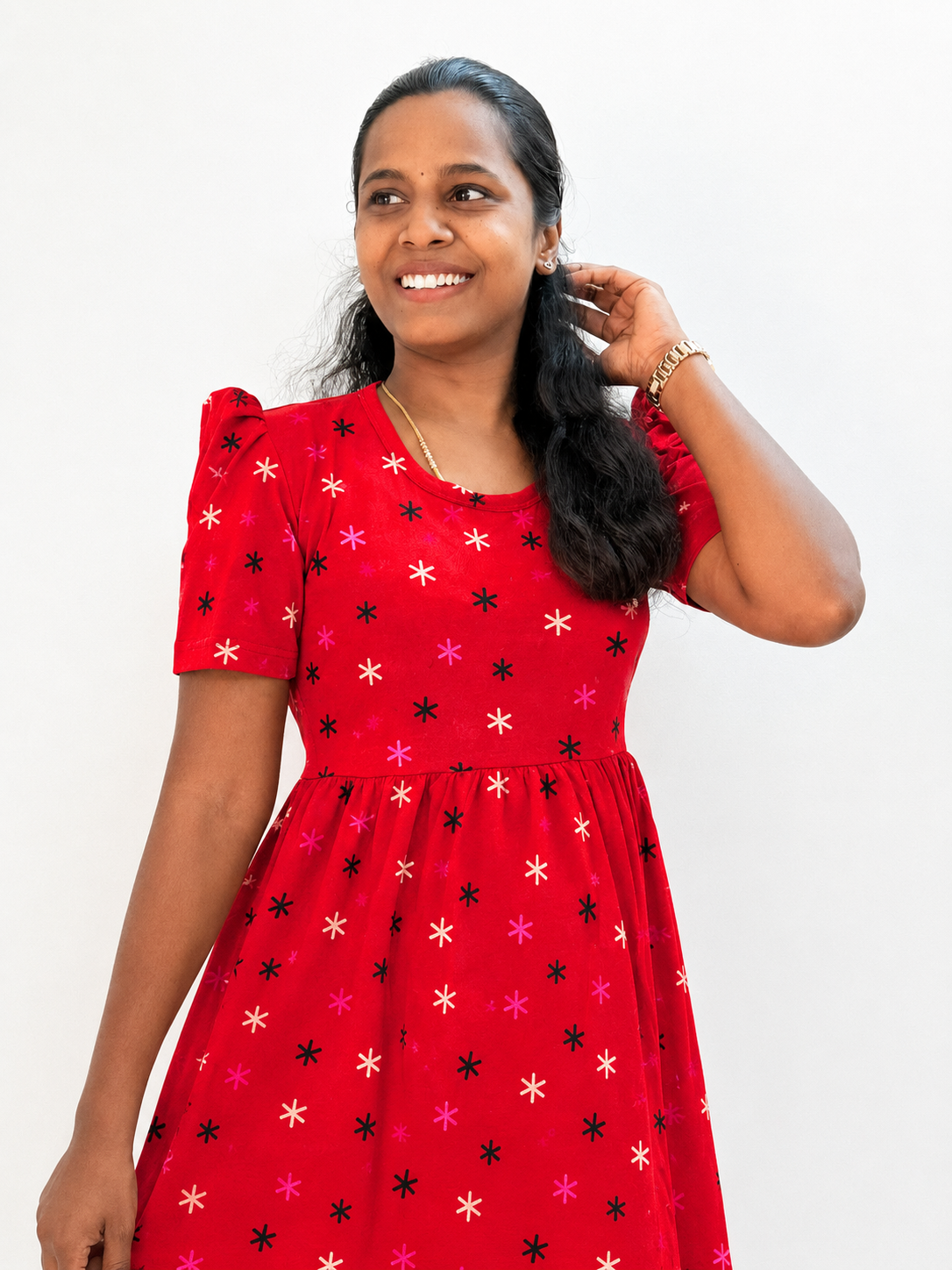 *PREBOOKING* - Premium - Women's Non feeding Lounge wear puff sleeves - Red stars lounge wear