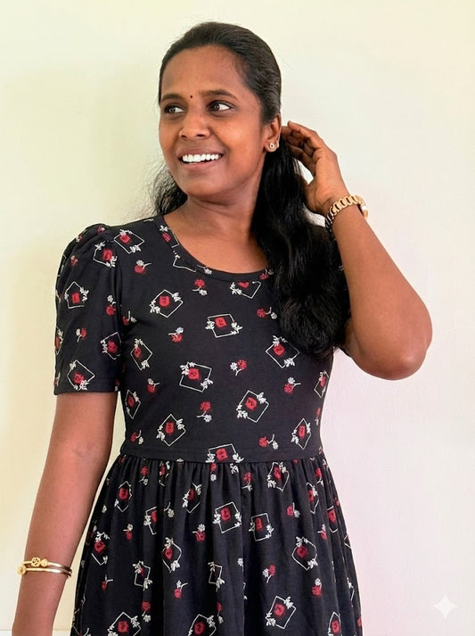 Premium quality Feeding Lounge wear puff sleeves - TCOF01 - Black Piyar inbox